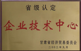 2003年公司技術中心被認定為省級企業技術中心